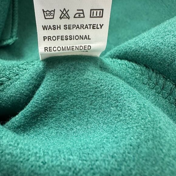 Women's Size XL Long Pea Coat Emerald Green Dressy Coat Preppy Casual Spring - Picture 6 of 9